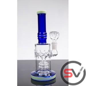 COLORED RIM GLASS WATER PIPE 8inch